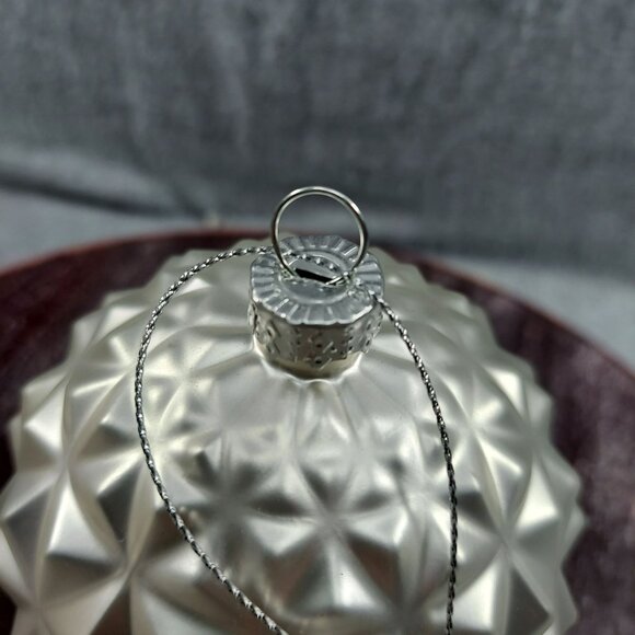 Epcot Spaceship Earth Ornament With Silver String & Aqua Stand - Picture 7 of 7